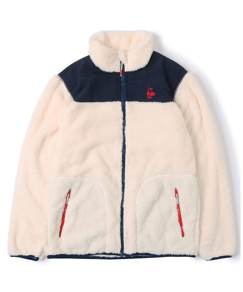 Chums Elmo Fleece Jacket  MS/ WS 男女裝 米白色毛毛 長袖外套 W056 Ivory/ Navy 白/ 藍