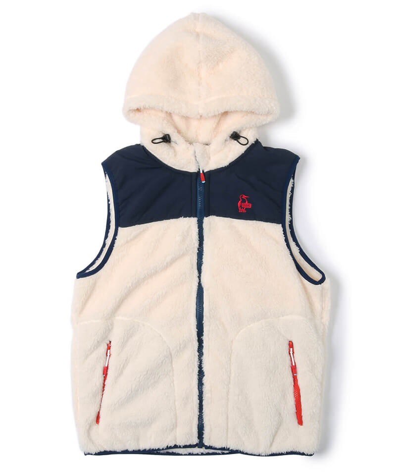 Chums Elmo Fleece Vest MS/ WS 男女裝 毛毛 背心連帽外套 W056 Ivory/ Navy 白/ 藍 <旺角店>