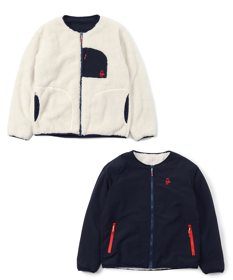 Chums Elmo Fleece Rv Blouson MS/ WS 男女裝 毛毛 雙面可穿 長袖外套  W056 Ivory/ Navy  