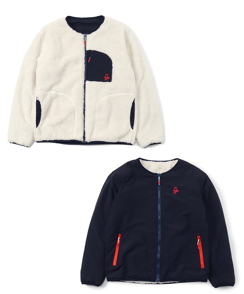 Chums Elmo Fleece Rv Blouson MS/ WS 男女裝 毛毛 雙面可穿 長袖外套  W056 Ivory/ Navy  <旺角店>