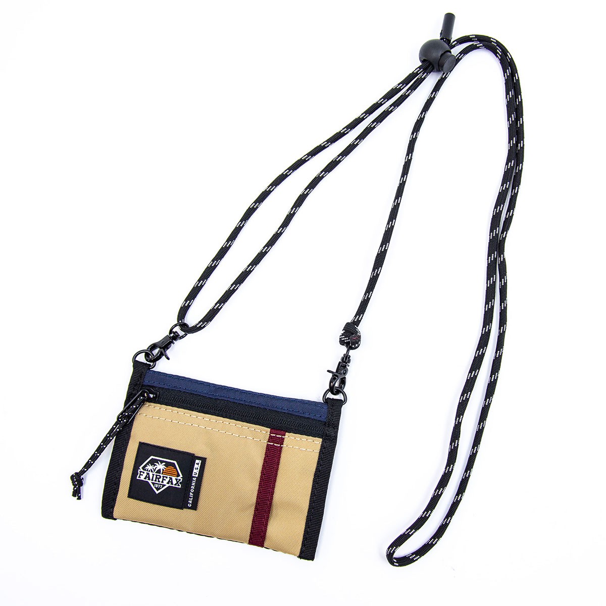 Fairfax Key Coin Pouch - FF0510 散銀包配可拆式長繩 Beige * Navy