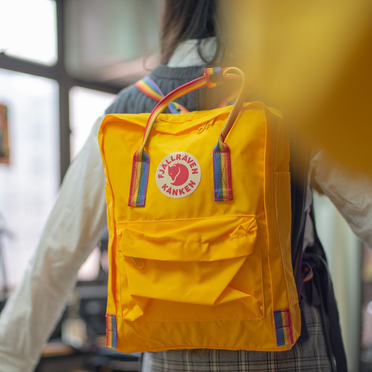 Fjallraven Kanken Rainbow 16L Backpack 小背囊 Warm Yellow/Rainbow 香港行貨