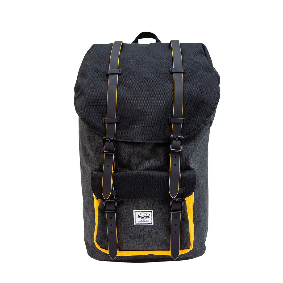 Herschel Little America Backpack - 25L 背囊  Black Crosshatch/black/Blazing Orange