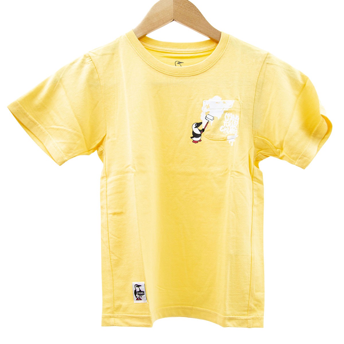 CHUMS KID'S BOOBY PAINTING POCKET T-SHIRT Y057 YOLKY YELLOW 小童T恤
