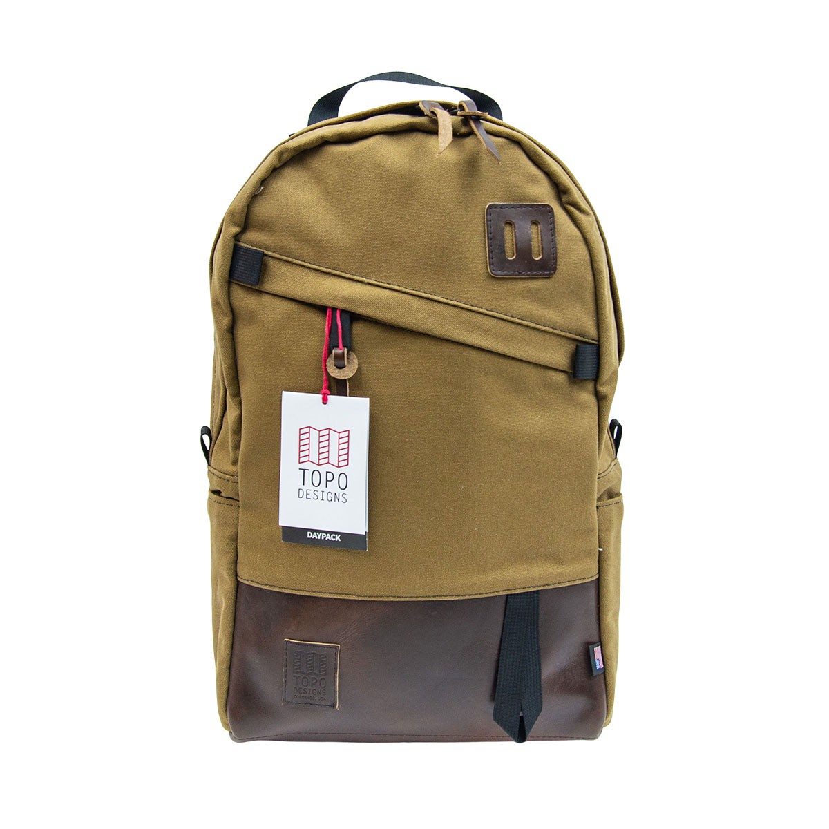 Topo Designs Daypack Heritage Canvas 背囊背包 21.6L 可放15"手提電腦 Dark Khaki Canvas / Dark Brown Leather