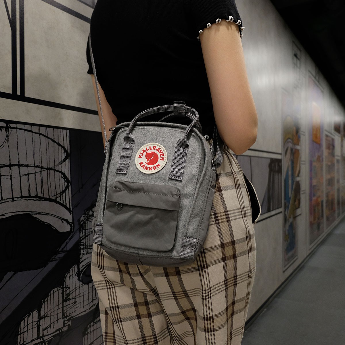 Kånken Re-Wool Sling 以再生羊毛製造 斜揹袋 單肩包 香港行貨 Granite Grey 花崗岩灰