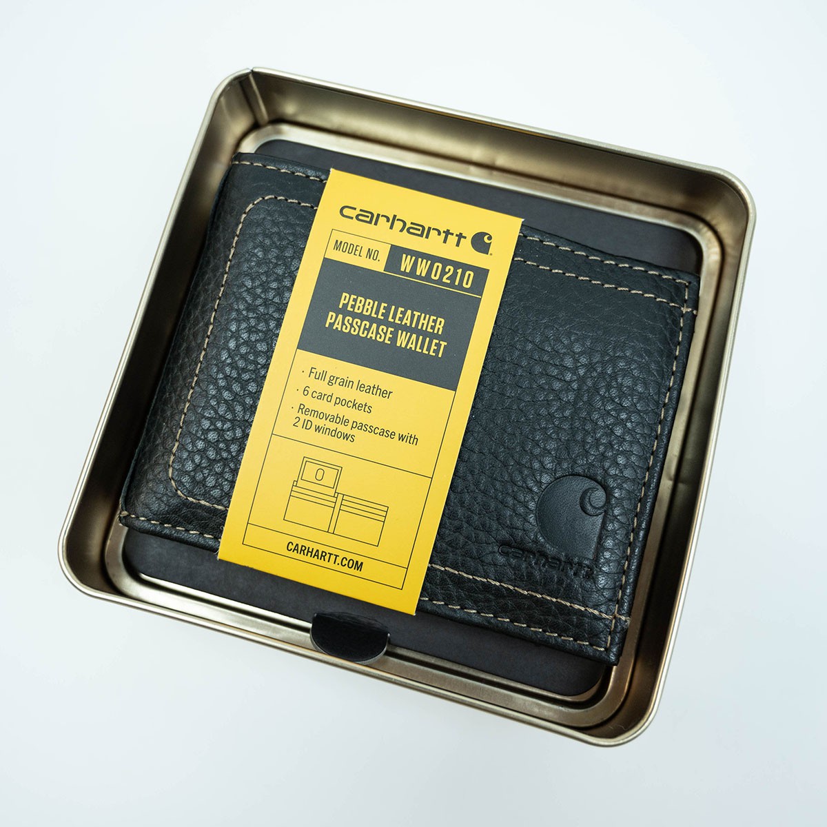 Carhartt Pebble Leather Passcase Wallet 凹凸皮革質料 兩摺 銀包 Black 黑色