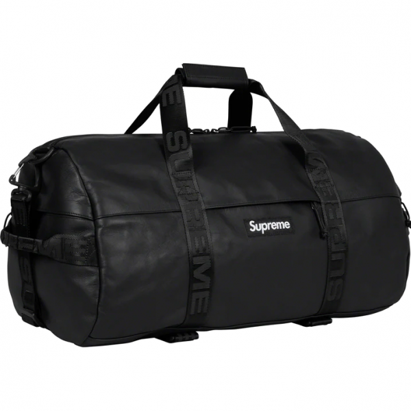 Supreme Leather Duffle Bag - 旅行袋 運動袋 42L Black 黑色 