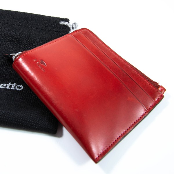 Il bussetto Small Zippy Leather Wallet Red Ochre