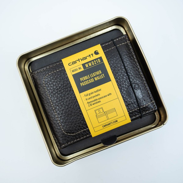 Carhartt Pebble Leather Passcase Wallet 凹凸皮革質料 兩摺 銀包 Brown 啡色