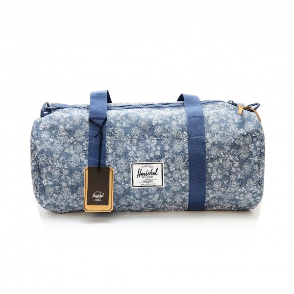 Herschel Supply Co. Duffel Bag Sutton Mid Volume 運動袋 健身袋 桶型袋 旅行袋包 斜揹袋 Floral Chambray