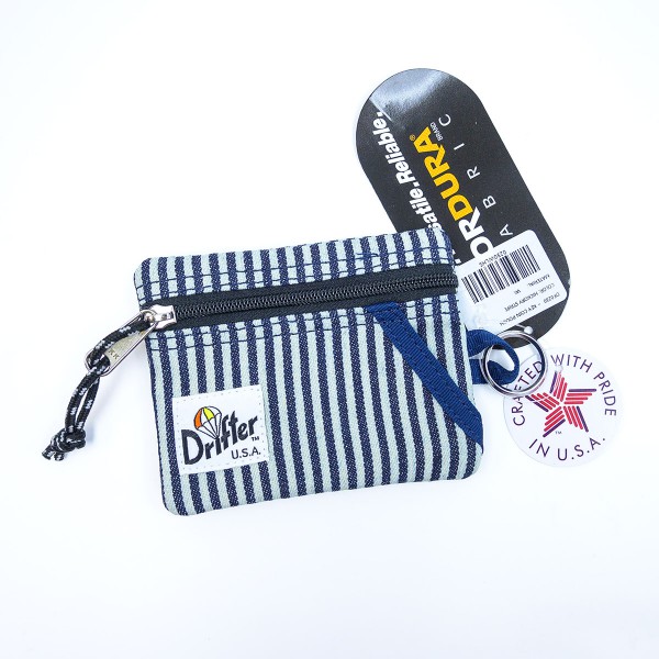 Drifter Key Coin Pouch 散銀包 Hickory Stripe 藍白間條