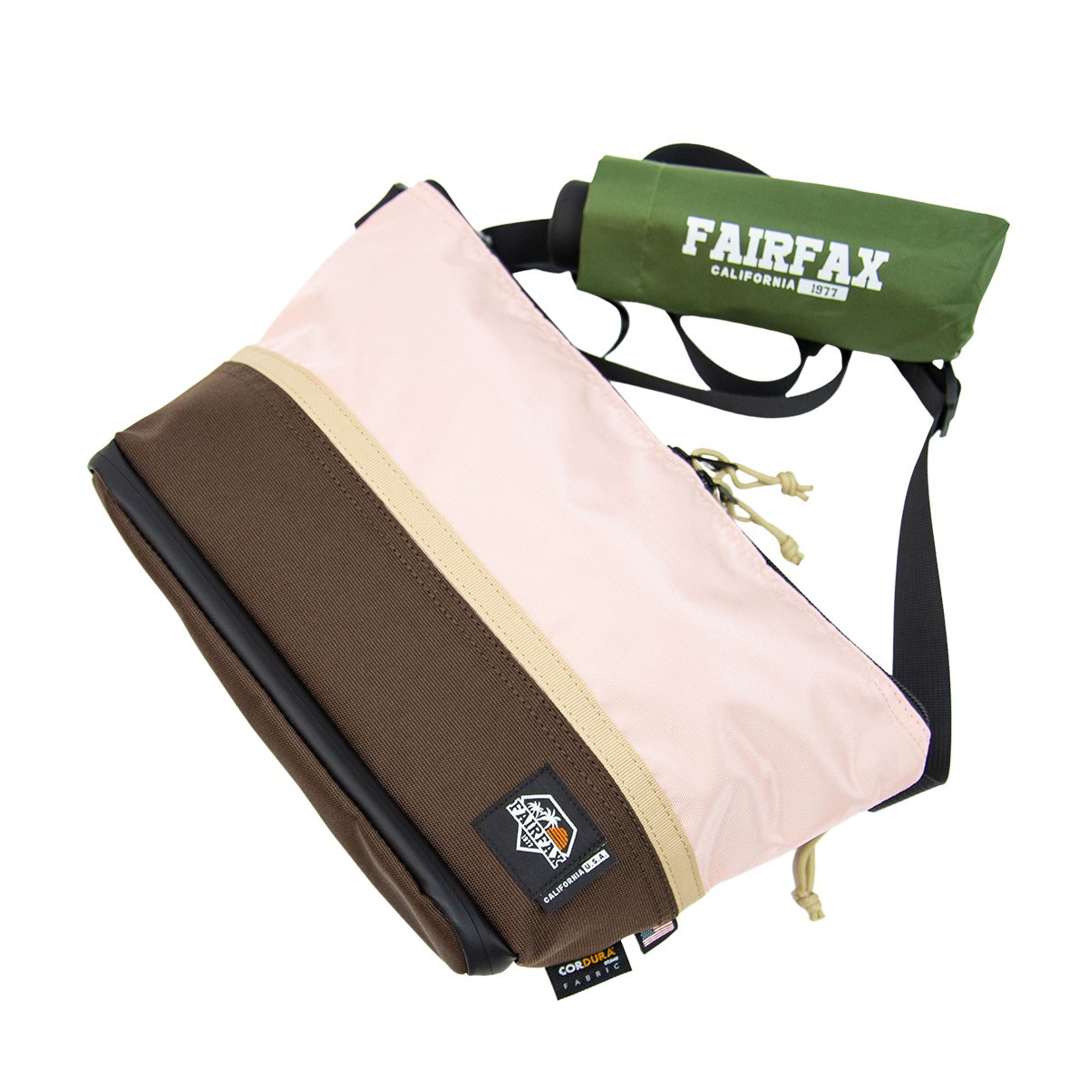 Fairfax BIKE POUCH 2.0 - FF1310 - 雨傘收納斜揹袋 單肩包 PALE Pink X Brown