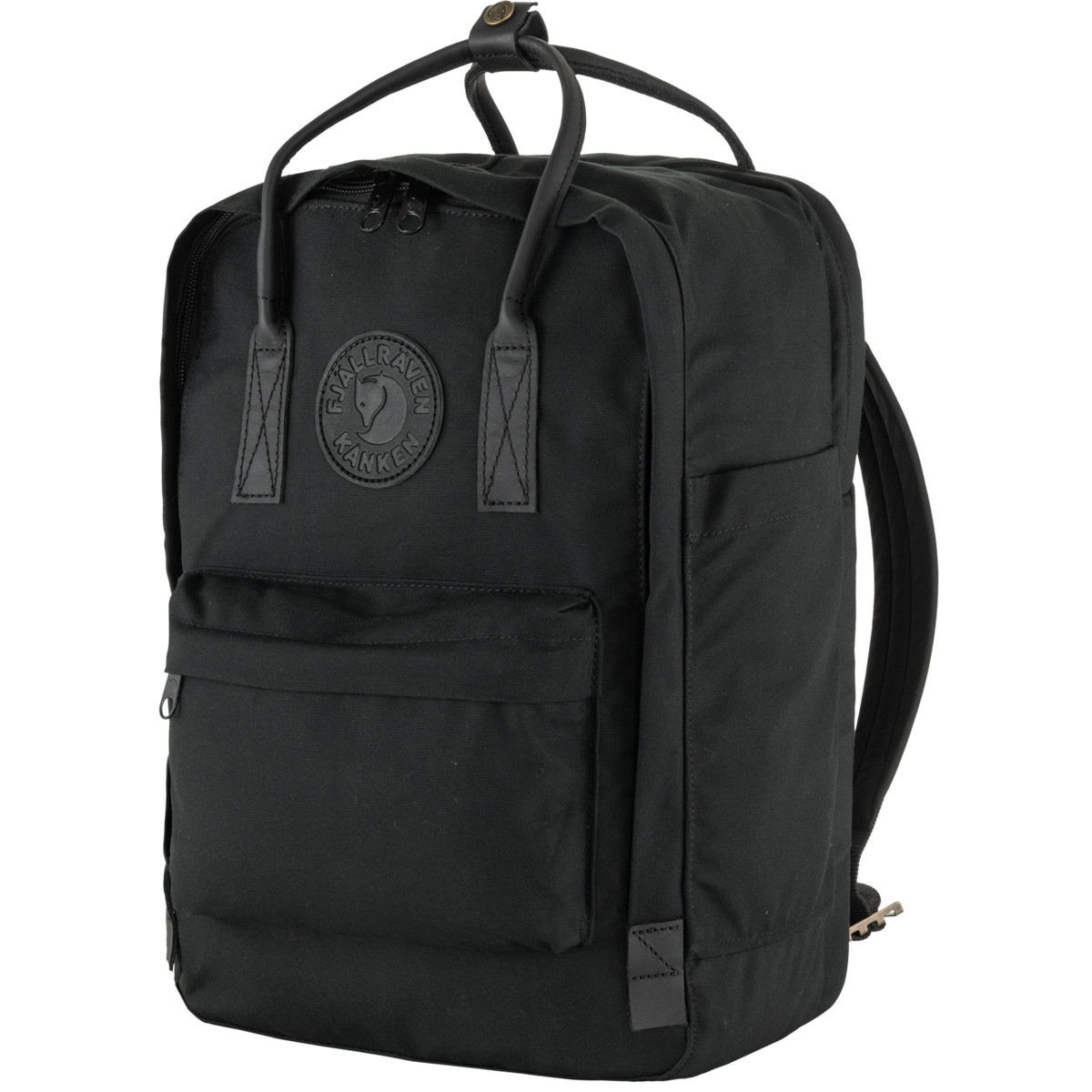 Fjallraven Kanken NO.2 - 15" Notebook Backpack 18L 15寸電腦背囊 Completely Black 全黑化 真皮帶配金屬扣 